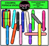 Colorful Popsicle Sticks Clip Art Bundle {Educlips Clipart}