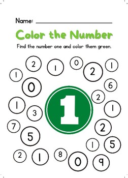 Colorful Preschool Math Number Practice Worksheet by kalum prasanga
