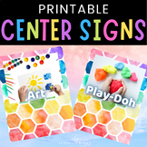 Colorful Printable Center Signs for Velcro Tags Kindergart