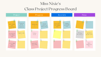 Preview of Vibrant Interactive Project Planner Bulletin Board Decor - Fully Customizable