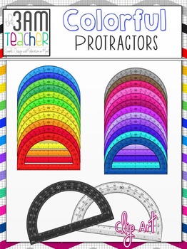 Preview of Colorful Protractors Clip Art Collection