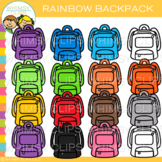 Colorful Rainbow Backpack Clip Art