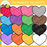 Colorful Rainbow Hearts Valentine Clip Art