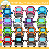 Colorful Rainbow School Bus Clip Art