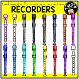 Colorful Recorders Clip Art Set {Educlips Clipart}