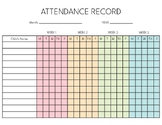 Colorful Roster Attendance Sheet and Grade Book Templates