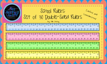 Preview of Colorful Rulers in Inches and Centimeters