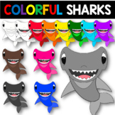 Colorful SHARKS Clip Art
