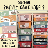 Preview of Colorful SUPPLY CART LABELS - PRINTABLE, EDITABLE, & BLANK in 5 COLORS!