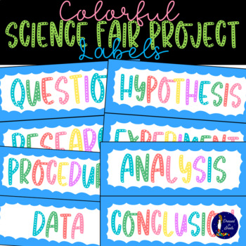 Preview of Colorful Science Fair Project Labels
