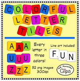 Colorful "Scrabble" Inspired Letter Tiles - Clip Art