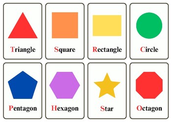 Colorful Shapes Flashcards by Resources by Sonnee | TPT