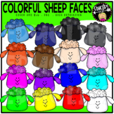 Colorful Sheep Faces Clip Art Set {Educlips Clipart}