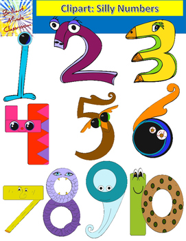 colorful silly numbers clipart graphics 1 10 by brilliant minds classroom