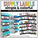 Colorful & Simple Classroom Supply Labels w/ Pictures | ED