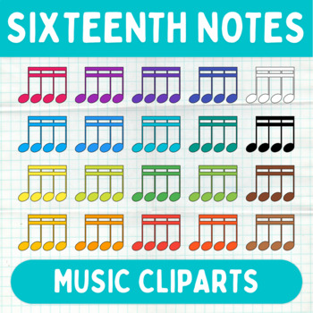 Colorful Sixteenth Notes Cliparts - Printable Music Graphics ...