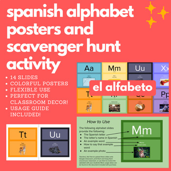 Preview of Colorful Spanish Alphabet Posters (Spanish 1)