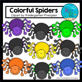 Colorful Spiders Clipart By Kindergarten Principles Tpt