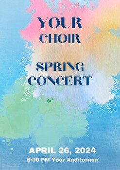 Preview of Colorful Spring Concert Program Canva Template