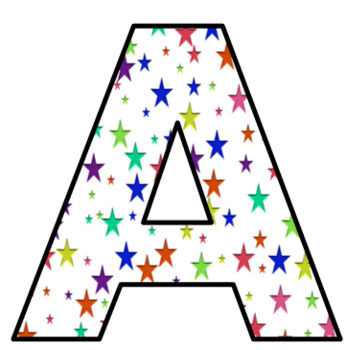 Colorful Stars/Confetti Bulletin Board Letters by Awe-Inspiring Teaching