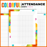 Colorful Student Attendance Sheet Gradebook Printable Template