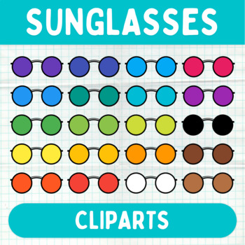 Preview of Colorful Sunglasses Cliparts - Printable Graphics - Commercial Use