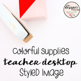 Styled Image: Colorful Supplies Teacher Desktop