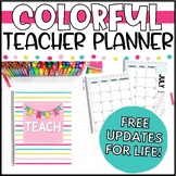 Bright & Colorful Teacher Planner  | Editable Teacher Bind