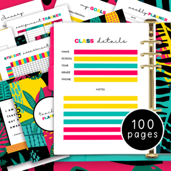 Preview of The Happy and Colorful Teacher Planner