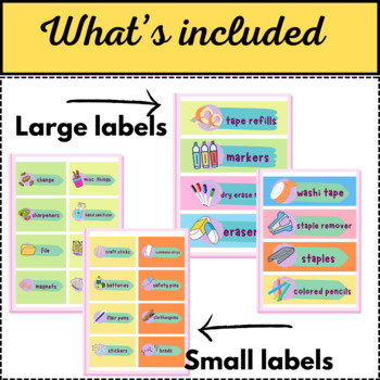 Colorful Teacher Toolbox Labels with Pictures by Arabica with Eman