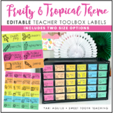 Colorful Teacher Toolbox Supply Labels | EDITABLE | Fruity