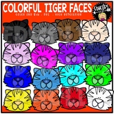 Colorful Tiger Faces Clip Art Set {Educlips Clipart}