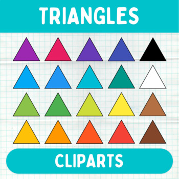 Preview of Colorful Triangle Cliparts - Printable Triangles Graphics - Commercial Use