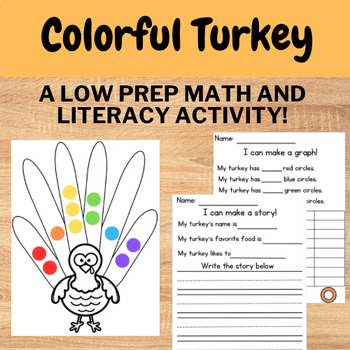 Preview of Colorful Turkey - Thanksgiving Craftivity to practice sorting and graphing!