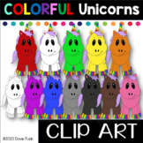 Colorful UNICORNS Clip Art