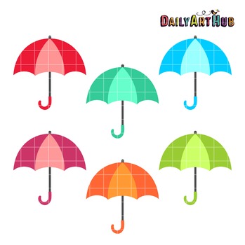 Colorful Umbrellas Clip Art - Great for Art Class Projects! by Daily ...