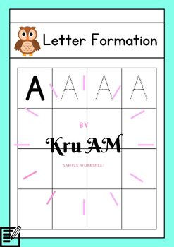 Preview of Colorful Uppercase Alphabet Handwriting English Worksheets (A-Z)
