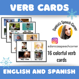 Colorful Verb Cards in Spanish and English