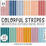 Colorful Vertical Stripes Digital Papers 1 : Rainbow | Pas