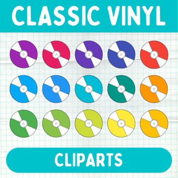 Preview of Colorful Vinyl Cliparts - Printable Music Graphics - Commercial Use