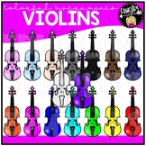Colorful Violins Clip Art Set {Educlips Clipart}