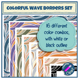 Colorful Wave Page Borders Clipart Set
