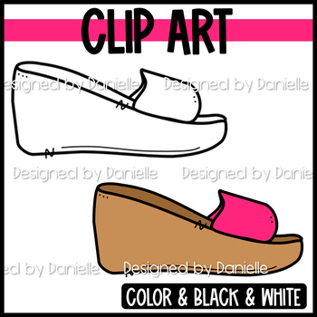 Colorful Wedge Shoe Clipart by Designed by Danielle | TpT