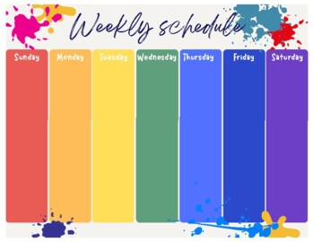 Preview of Colorful Weekly Schedule