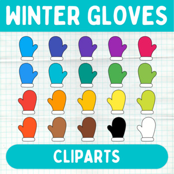 Preview of Colorful Winter Gloves Cliparts - Printable Graphics - Commercial Use