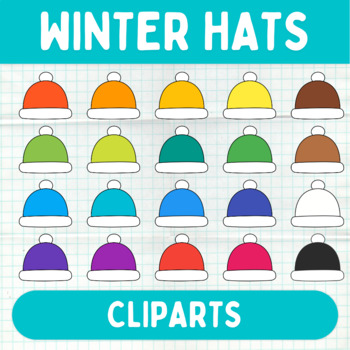 Preview of Colorful Winter Hats Cliparts - Printable Graphics - Commercial Use