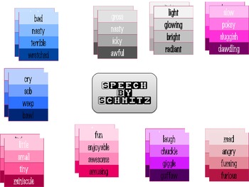 Preview of Colorful Writing with Colorful Synonyms- Paint Chip Clip Art