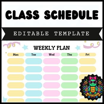 Preview of Colorful and Fun Editable Weekly Planner Template for Teachers and Students