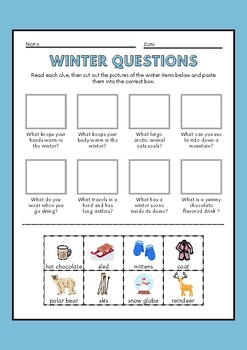 Preview of Colorful and Greyscale Illustrated Winter Break Writing Worksheet