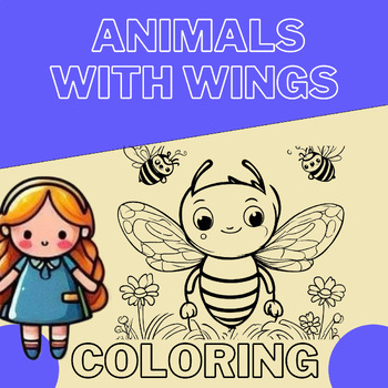 Preview of Colorful animals with Wings - 13 Printable Animal Coloring Pages for Kids